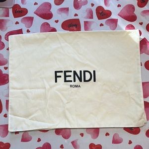 Fendi Cream/manila Large flap fold over dust bag
